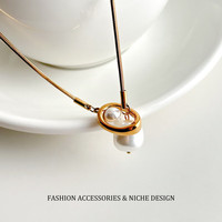 洛梵欣饰 LOFANXIN 洛梵欣饰 仿珍珠抽拉式项链 金色