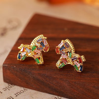 洛梵欣饰 LOVANXIN 洛梵欣饰 彩色小马吊坠项链 生肖马