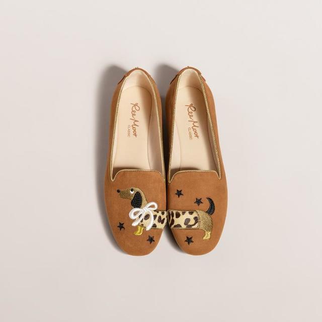 reemoor 2026春夏新款刺绣豆豆鞋新中式圆头单鞋平底乐福鞋女