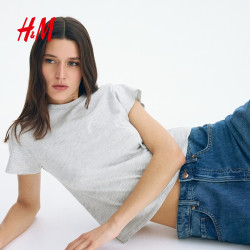H&M 棉质 女士T恤 混浅灰色 M 165/96