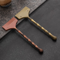 灵沐 茶水中式茶具配件木柄茶刮