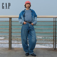 Gap 女装春季复古街头纯棉圆领短袖T恤 蓝色 M 亚洲尺码
