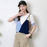 X-MOOM 26年夏季款宽松圆领短袖针织女上衣