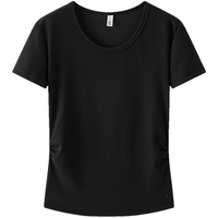  Semir/森马 修身 女士短袖T恤 黑色90001-简约圆领 3XL