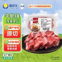 皓月 国产谷饲黄牛肉 原切牛肋排 净重4斤
