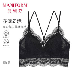 曼妮芬 女士法式蕾丝背心无钢圈内衣 文胸背心