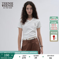 TEENIE WEENIE 极限24h！小熊新款时尚V领短袖正肩修身T恤