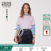 TEENIE WEENIE 小熊 女装T恤 活力条纹圆领短袖 10148201840549
