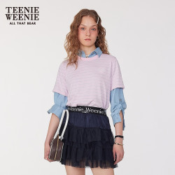 TEENIE WEENIE 简约休闲 女士T恤 粉色 S