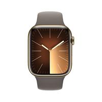 Apple 苹果 Watch Series 9 智能手表 GPS+蜂窝网络款 45mm 金色不锈钢表壳 陶土色橡胶表带 M/L MRPL3CH/A