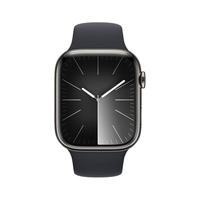 Apple 苹果 Watch Series 9 智能手表 GPS+蜂窝网络款 45mm 石墨色不锈钢表壳 午夜色橡胶表带 M/L MRPP3CH/A