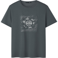  HLA/海澜之家 舒适凉感 男士短袖T恤 M 170/88A 125~136斤 深灰花纹CC