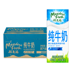 纽麦福 部分脱脂高钙牛奶250ml*24盒整箱营养早餐奶