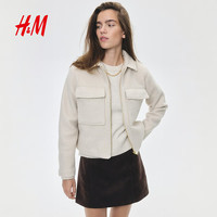 H&M 春季女装圈绒外套1259405 浅米色