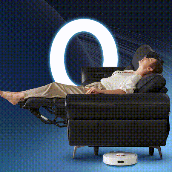 大件超省：乐至宝 星翼S1电动按摩真皮功能沙发 三人位 2.91m  舒压按摩-翻倒几