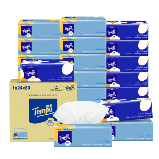 移动端、京东百亿补贴：得宝 一博同款 小雏菊系列抽纸4层80抽*24包