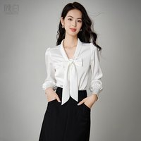  ONEBUYE/晚白 蝴蝶结 女士衬衫