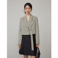  ZIQIAO/自巧 设计感 女士西装 印象灰 XXS (148-151cm左右参考)