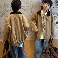 涵芽 男童春秋外套2026新款洋气翻领夹克儿童春季帅气休闲薄款上衣