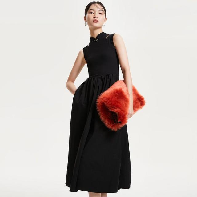 VERO MODA 夏新中式优雅立领镂空连衣裙女气质百搭时尚专柜同款