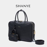 山野的雾 SHANYE山野的雾复古大田野公文包大容量植鞣牛皮单肩斜跨手提包