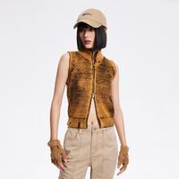 ONLY 春季立领摩登修身无袖背心针织衫女