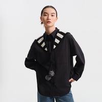 VERO MODA 衬衫女春慵懒宽松可拆卸条纹装饰高级感专柜同款洋气职场