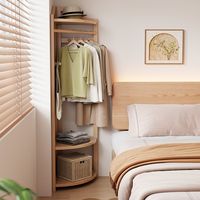尚馨阁 实木转角衣帽架落地卧室挂衣架简易置物架家用拐角挂衣服架子