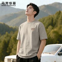  MARK FAIRWHALE/马克华菲 纯棉 男士短袖T恤 170/M 【100%纯棉】m复古星K月雾灰