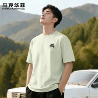 MARK FAIRWHALE/马克华菲 纯棉 男士短袖T恤 185/2XL 【100%纯棉】m趴签猫K晨绿