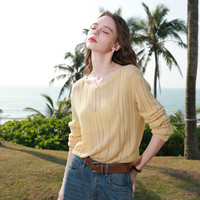 三彩 镂空 女士针织衫