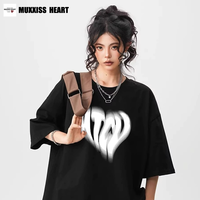 麦克斯桃心 港风ins宽松简约休闲T恤