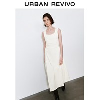  URBAN REVIVO 复古U型领 女士连衣裙
