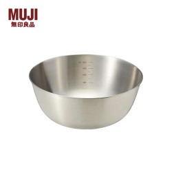 無印良品 MUJI 不锈钢 盆 餐具 家用揉面盆洗菜发面盆  和面盆 料理盆 银色 L 直径22*高9.1cm