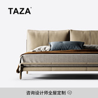 TAZA 床 意式极简牛皮双人床主卧2026年新款1.8米软包床轻奢现代
