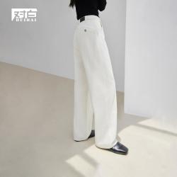 DUIBAI 莱赛尔2026夏装复古直筒女式牛仔裤设计感宽松休闲百搭长裤