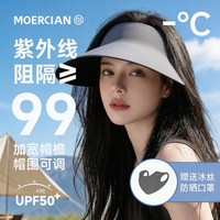 移动端、京东百亿补贴：牧尔西 防紫外线 女士防晒帽 深灰