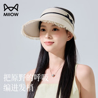 猫人 大帽檐 女士遮阳帽 米黑色