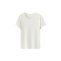Semir/森马 提花紧身 女士短袖T恤 奶白10501 XL