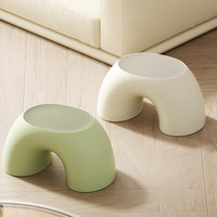 好尔 家用儿童加厚彩虹矮凳 白色