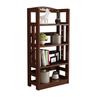  LUOSEN/罗森 落地置物 实木书架 四层胡桃色