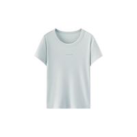 Semir/森马 提花紧身 女士短袖T恤 粉绿A41466 2XL
