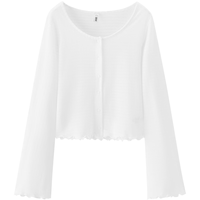  Semir/森马 木耳边 女士针织衫 本白10102 3XL