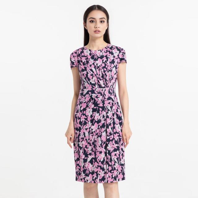 宝姿 女装缝制针织短袖中长连衣裙 YLD8N002MCE019