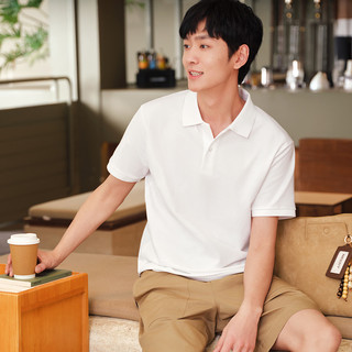  Semir/森马 吸湿速干 男士POLO衫 2XL 本白10102