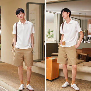  Semir/森马 吸湿速干 男士POLO衫 2XL 本白10102