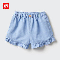 UNIQLO/优衣库 全棉花边 婴幼儿牛仔短裤