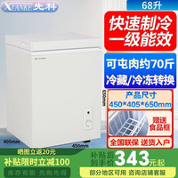 先科 一级能效冷冻柜小型家用节能轻音速冻上开门卧式冰箱冰柜 138型/一级能效/铜管速冻 68升