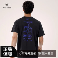 ARC'TERYX Kragg SL Cotton SKY PILOT SS1 Shirt 男款 飞行员背标圆领短袖T 黑色/水波蓝