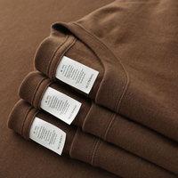 勋阳宇乐 重磅300克纯棉短袖T恤 深咖(落肩)